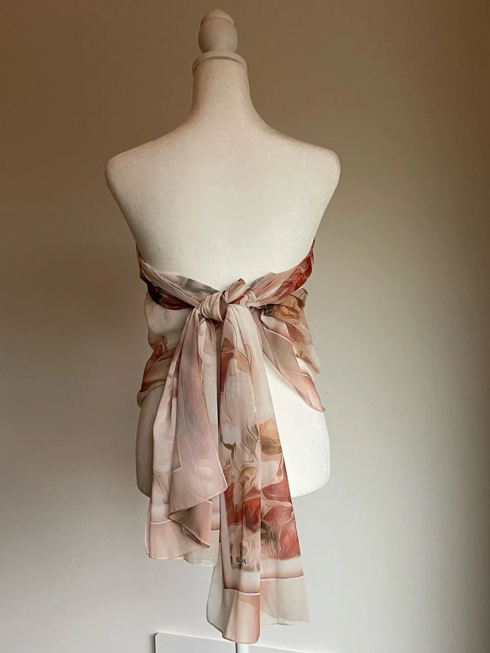 Milenda Abstract Floral Silky Oblong Scarf Wrap Retro Cottage Glamour 76
